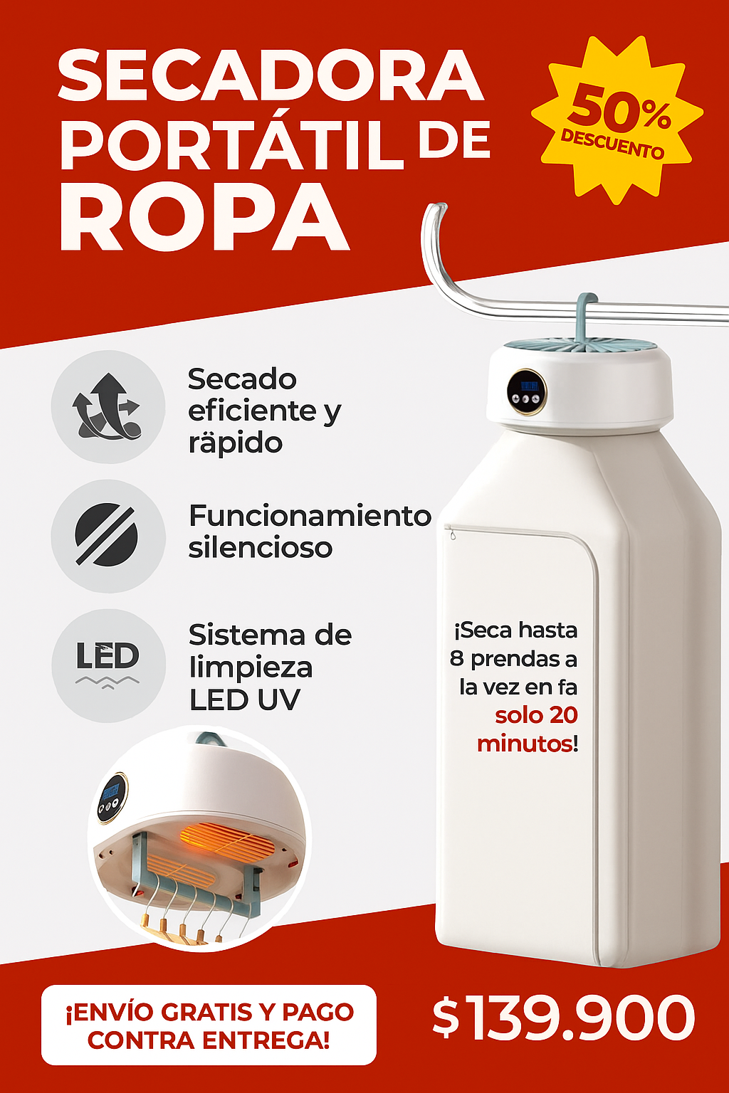 SECADOR DE ROPA PORTATIL