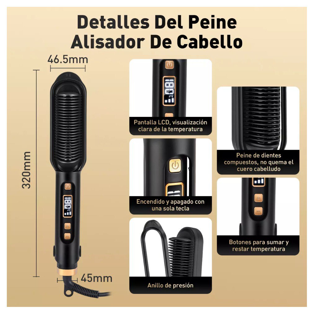 ✨ BEAUXMILE™ | Cepillo Alisador 3 en 1